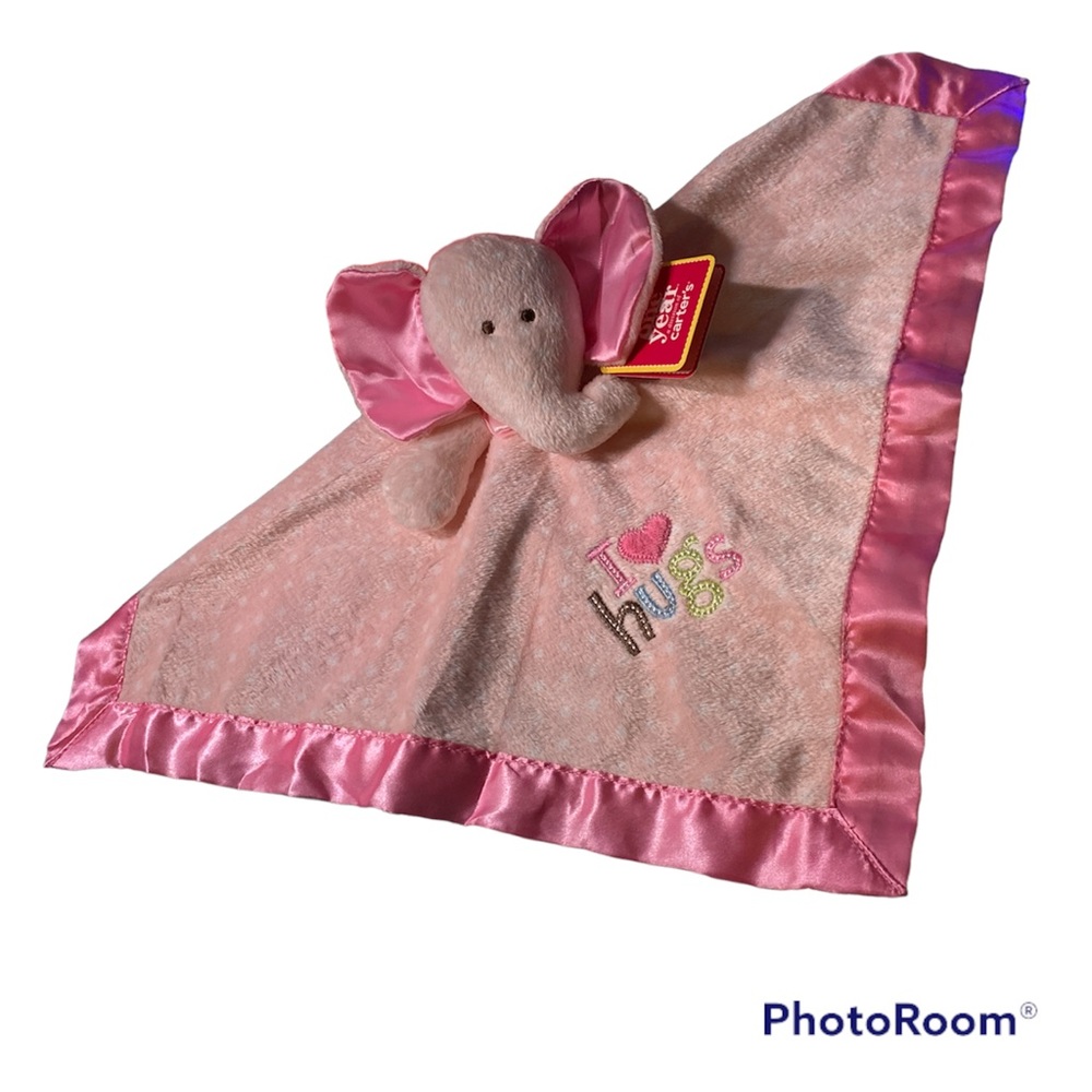 Carter’s elephant I love hugs lovey security blanket pink